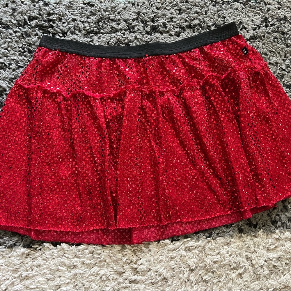 Sparkle Athletic Red Sequin running skirt